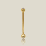 14K Solid Gold CZ Snake Eye Curved Barbell – Anygolds