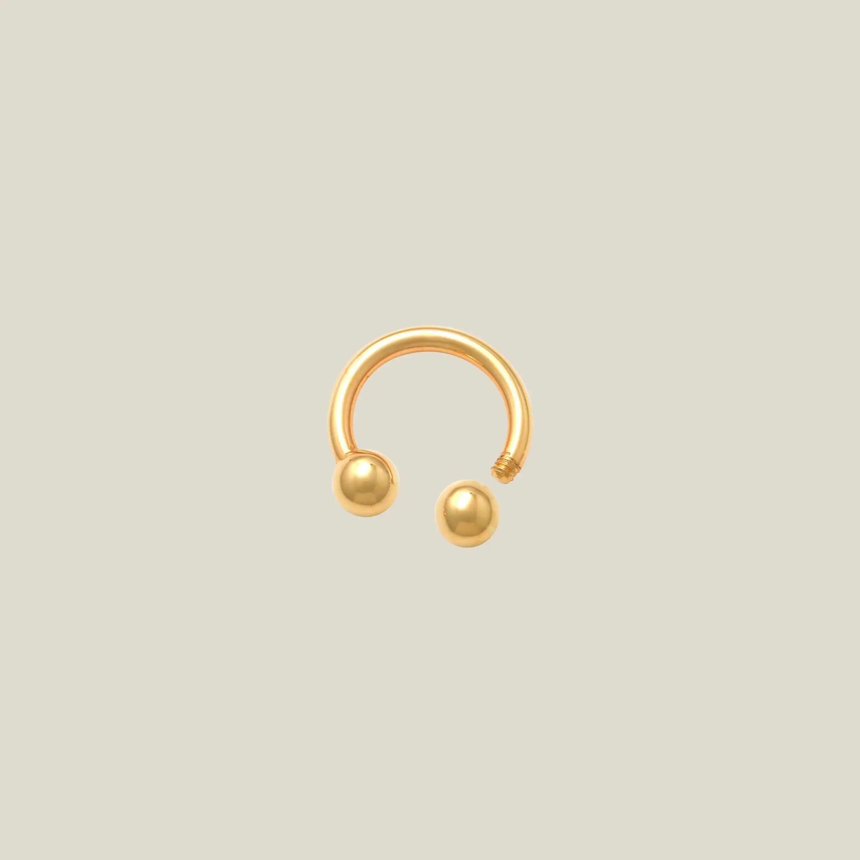 14K Solid Gold Plain Horseshoe Hoop – Anygolds
