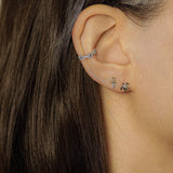 14K Solid Gold Mini Open Cross Stud – Anygolds