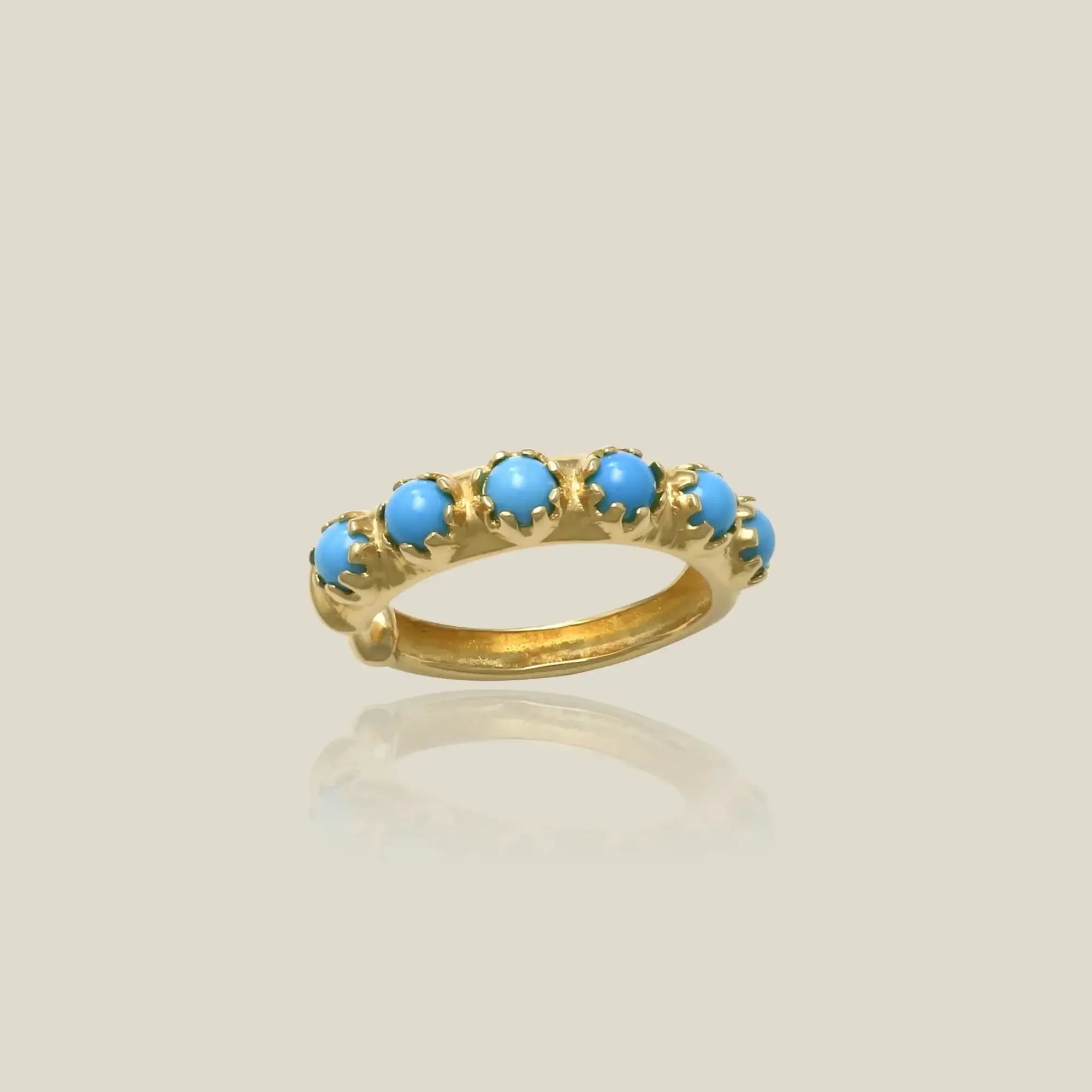 14K Solid Gold Turquoise Ear Cuff – Anygolds