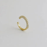 14K Solid Gold CZ Dazzling Ear Cuff – Anygolds