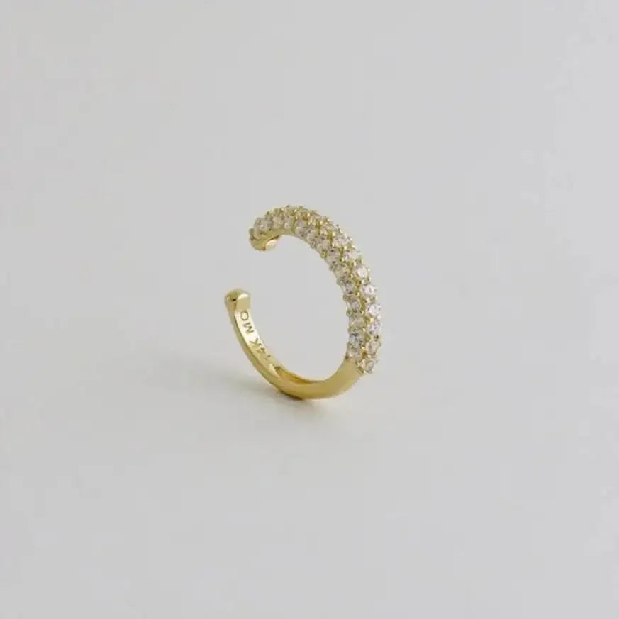14K Solid Gold CZ Dazzling Ear Cuff – Anygolds
