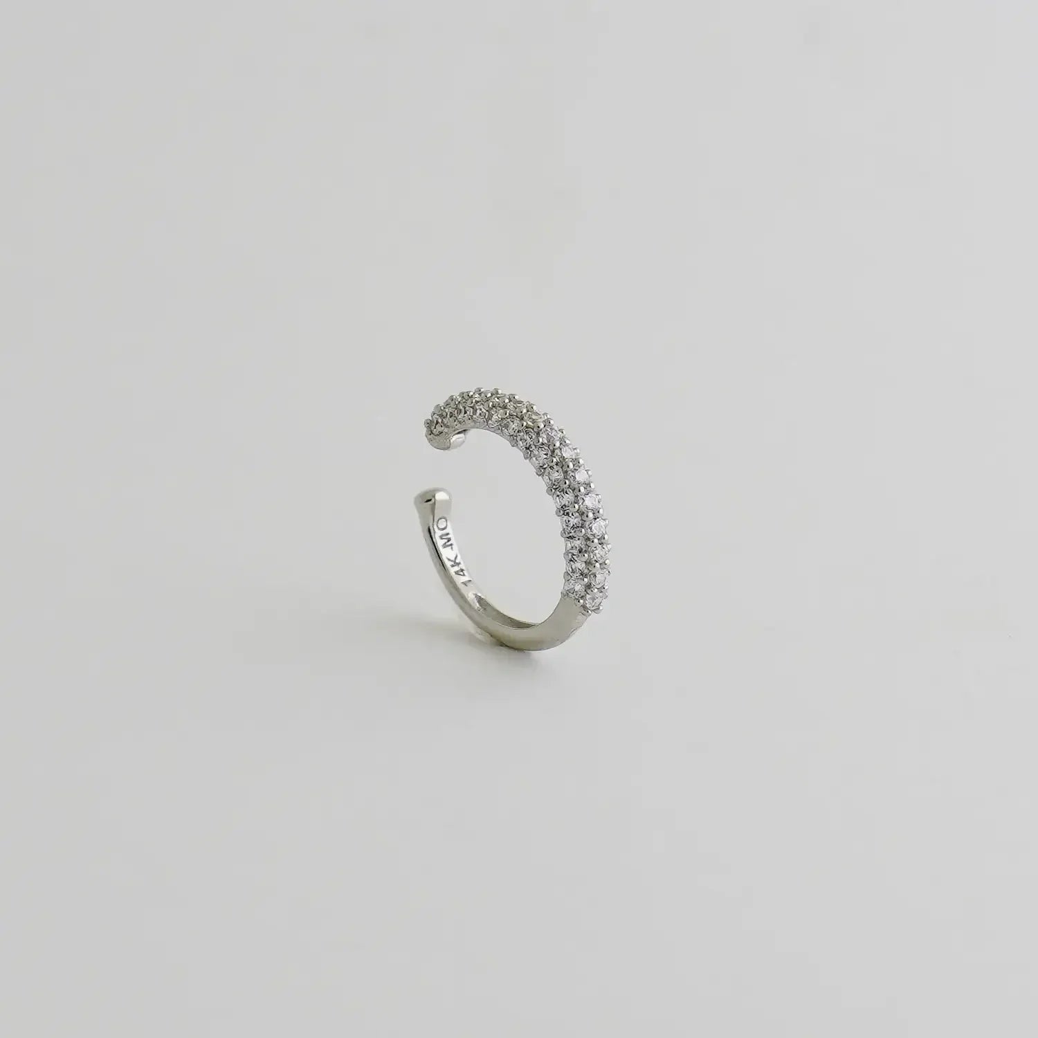 14K Solid Gold CZ Dazzling Ear Cuff – Anygolds