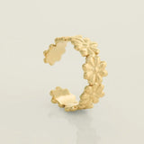 14K Solid Gold Flower Eternity Ear Cuff – Anygolds
