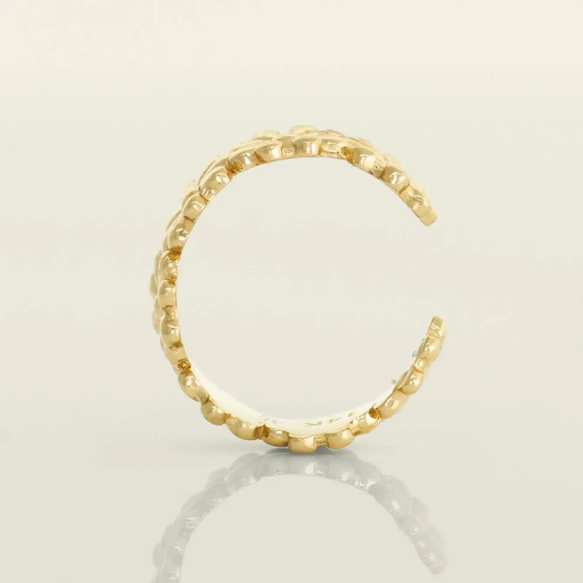 14K Solid Gold Flower Eternity Ear Cuff – Anygolds