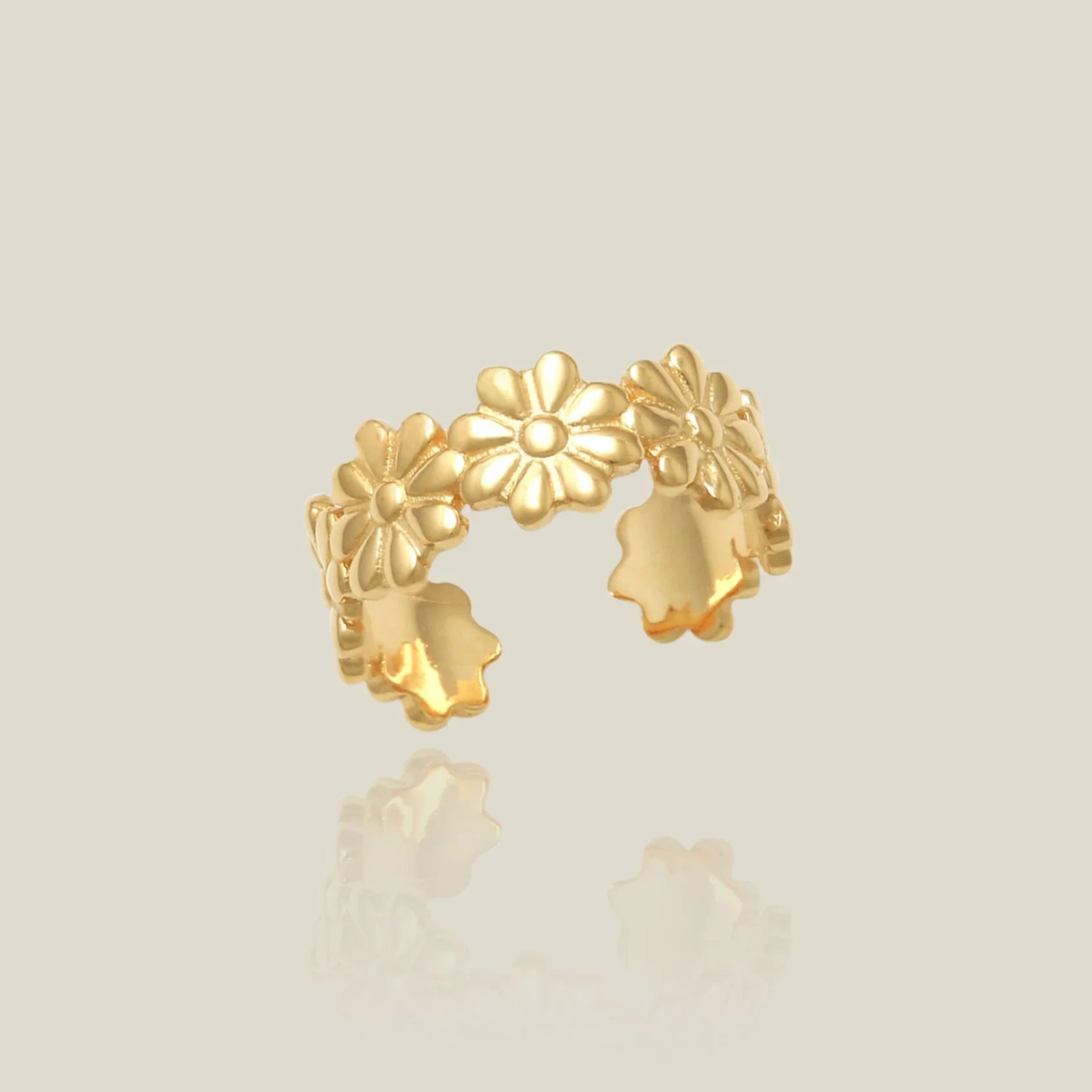 Flower Eternity Ear Cuff - Anygolds