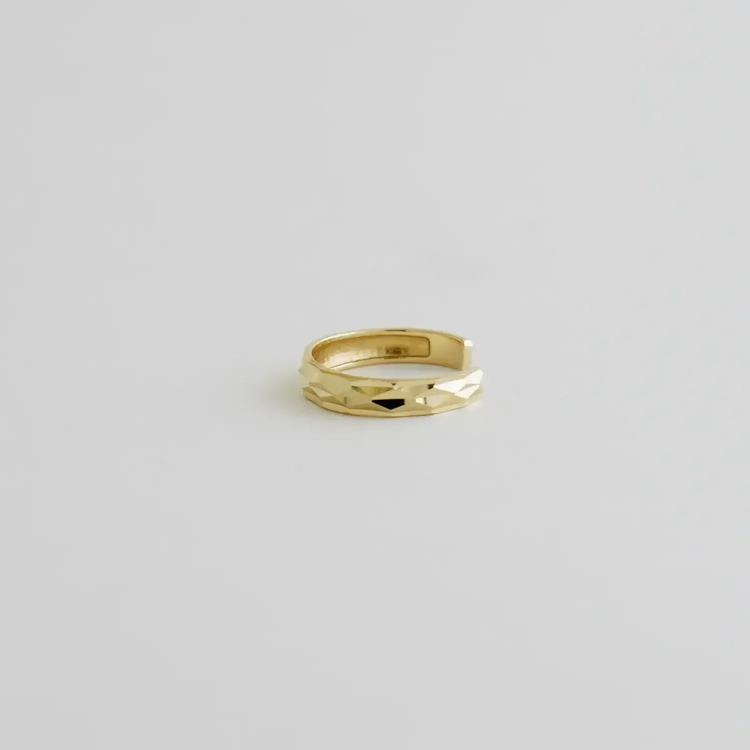 14K Solid Gold Diamond-Cut Gold Ear Cuff – Anygolds