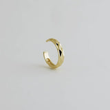 14K Solid Gold Diamond-Cut Gold Ear Cuff – Anygolds
