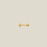 14K Solid Gold Ruby Flower Stud – Anygolds