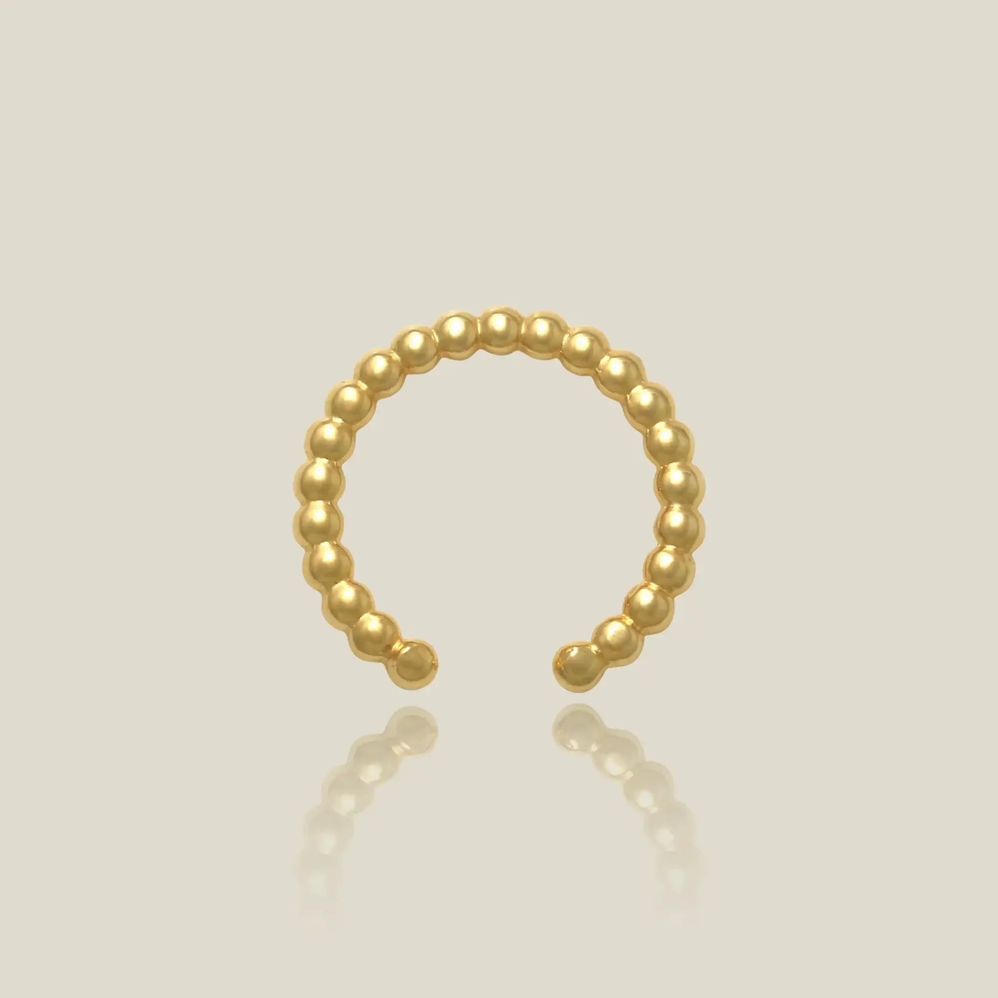 14K Solid Gold Beaded Gold Ear Cuff – Anygolds