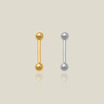 14K Solid Gold Plain Ball Straight Stud & Barbell – Anygolds