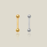 14K Solid Gold Plain Ball Straight Stud & Barbell – Anygolds