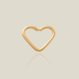 14K Solid Gold Heart Daith Open Hoop – Anygolds