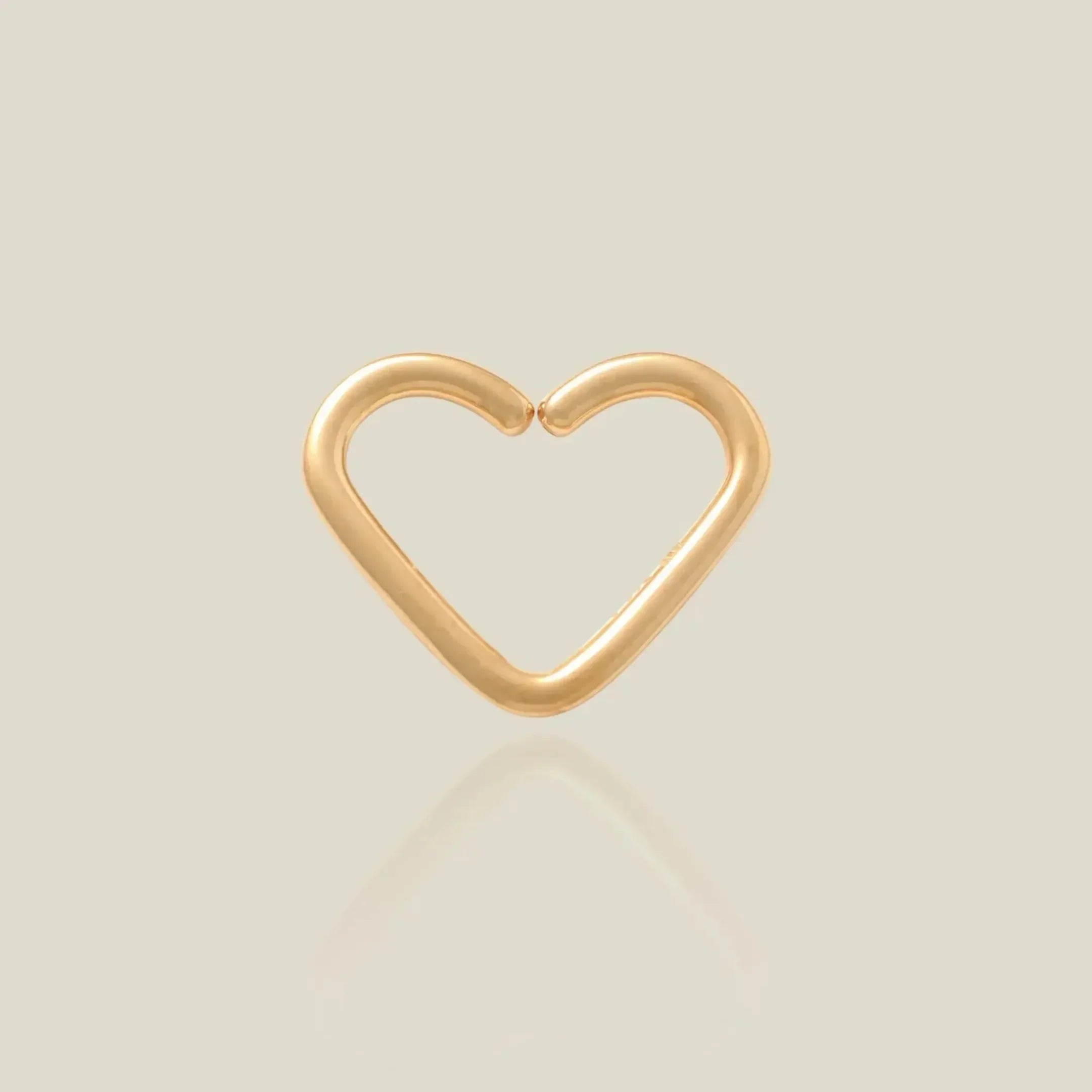14K Solid Gold Heart Daith Open Hoop – Anygolds