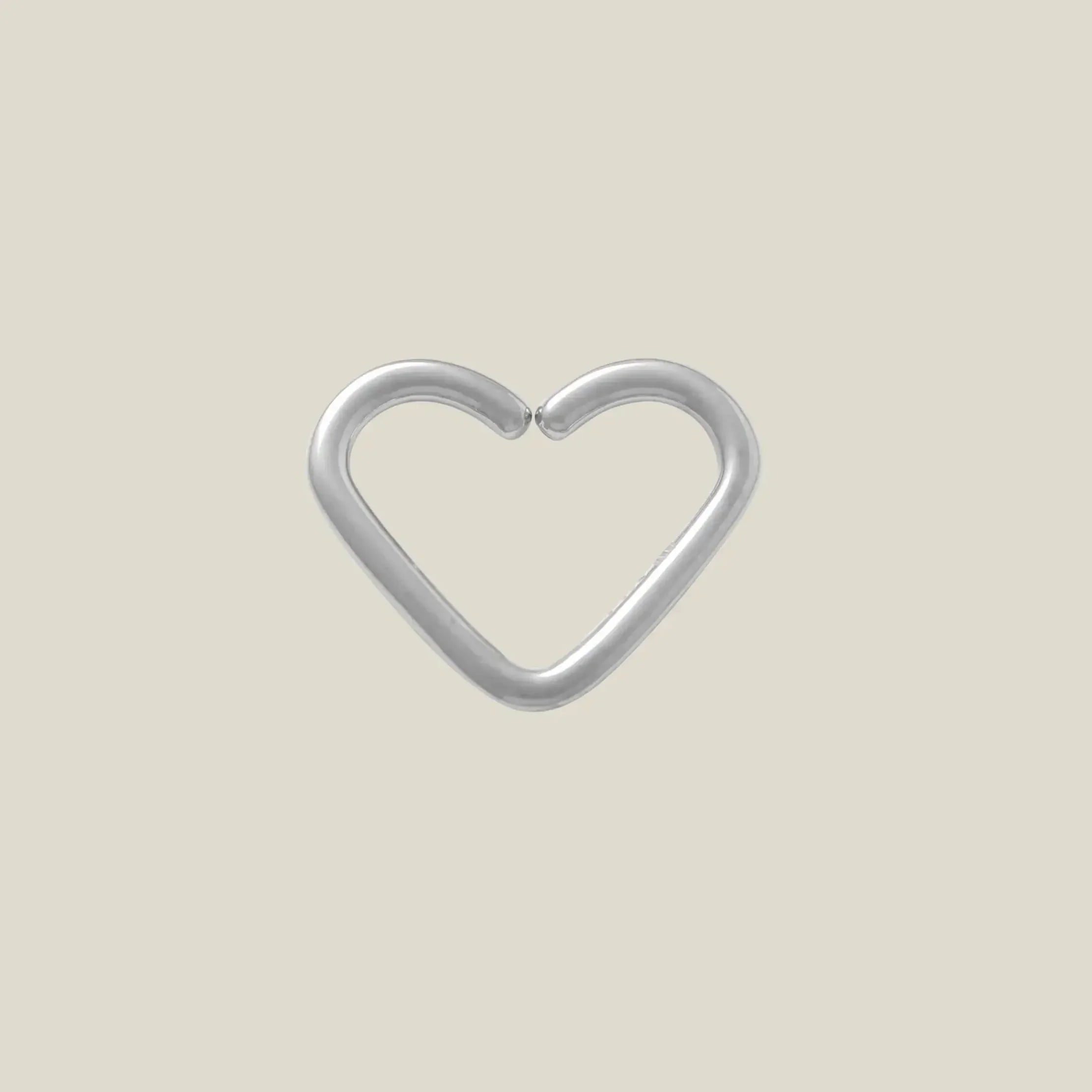 14K Solid Gold Heart Daith Open Hoop – Anygolds
