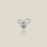 14K Solid Gold Mini Open Ribbon Bow Stud – Anygolds