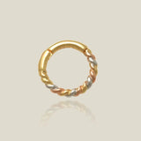 14K Solid Gold Twisted Rope Clicker Hoop – Anygolds