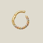 14K Solid Gold Twisted Rope Clicker Hoop – Anygolds