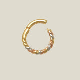 14K Solid Gold Twisted Rope Clicker Hoop – Anygolds