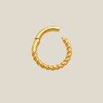 14K Solid Gold Twisted Rope Clicker Hoop – Anygolds
