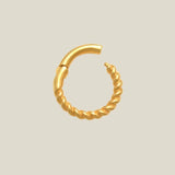 14K Solid Gold Twisted Rope Clicker Hoop – Anygolds