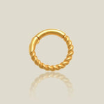 14K Solid Gold Twisted Rope Clicker Hoop – Anygolds