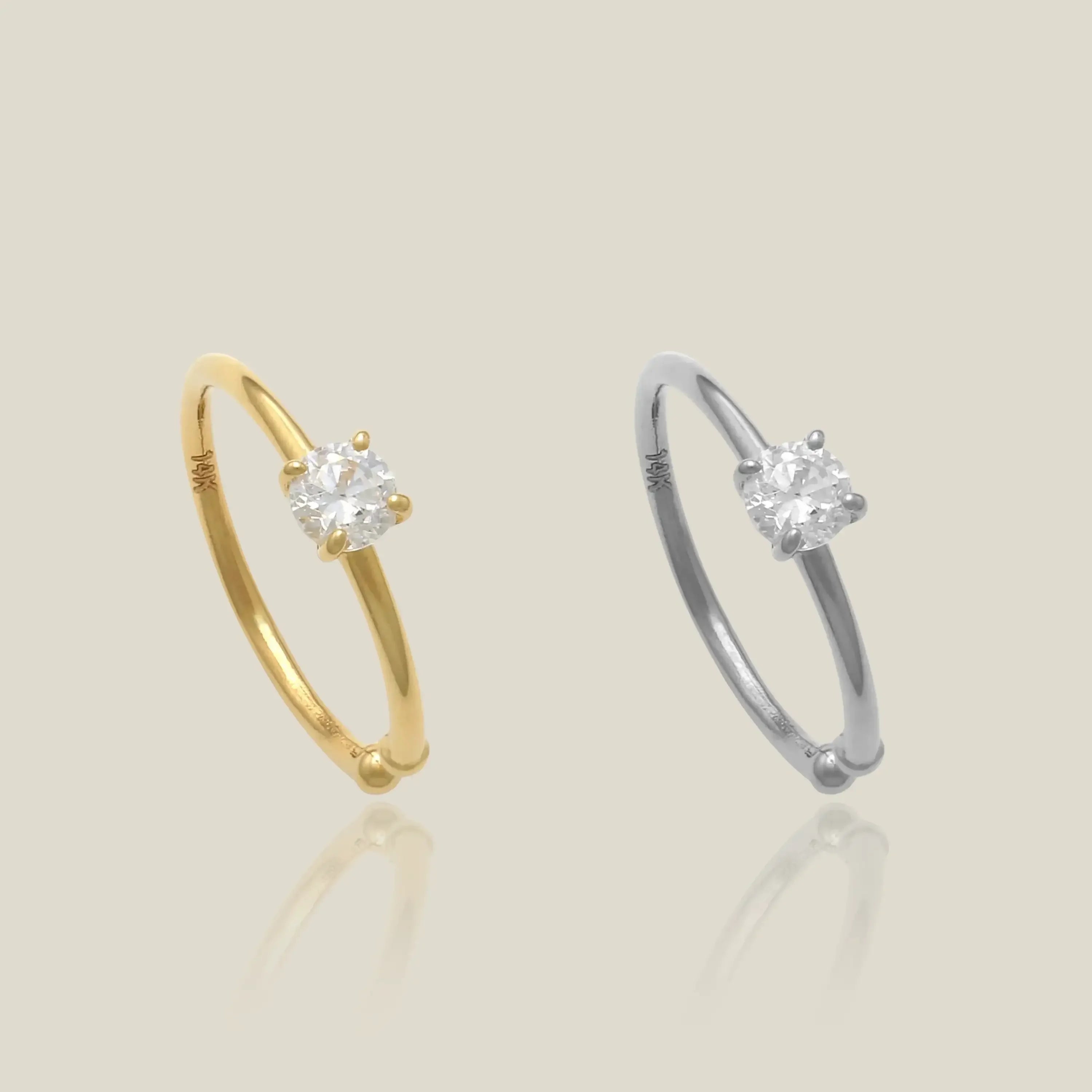 14K Solid Gold Diamond Continuous Hoop – Anygolds