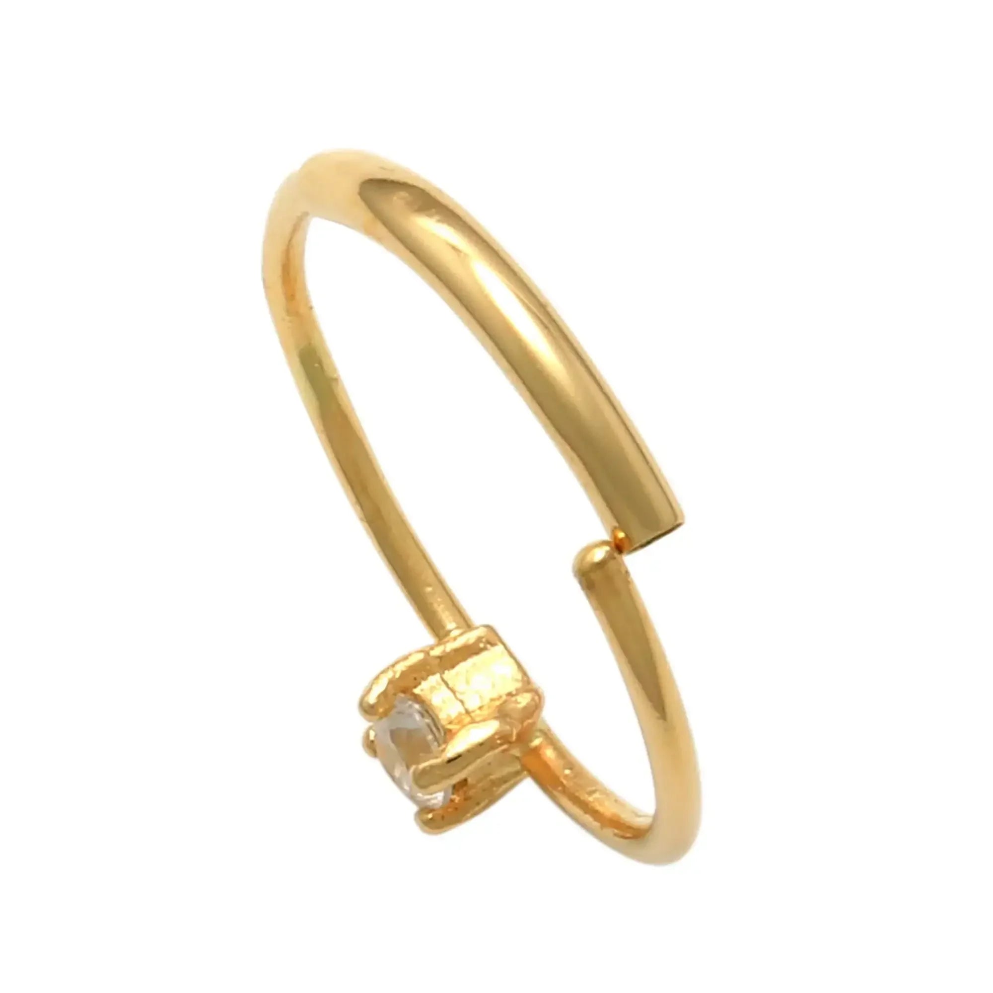 14K Solid Gold Prong-Set Endless Hoop – Anygolds
