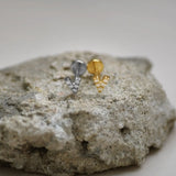 14K Solid Gold Diamond V Shape Stud – Anygolds