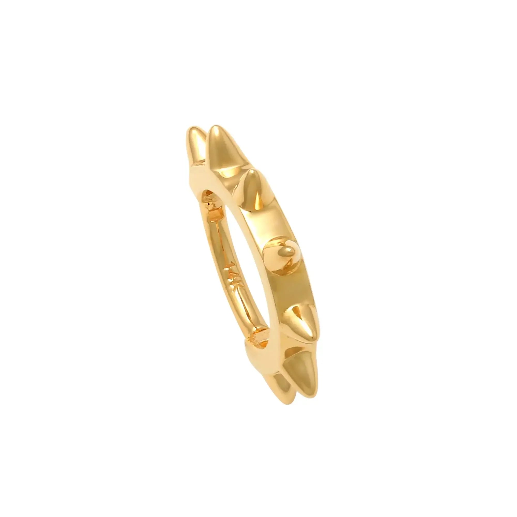 14K Solid Gold Spike Clicker Hoop – Anygolds