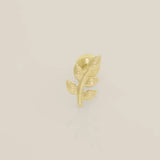 14K Solid Gold Mini Olive Leaf Stud – Anygolds
