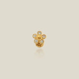 14K Solid Gold Beaded Flower Stud – Anygolds