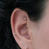 14K Solid Gold CZ Ball Labret Stud – Anygolds