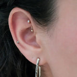 14K Solid Gold CZ Ball Curved Barbell – Anygolds