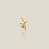 14K Solid Gold Mini Dagger Stud – Anygolds