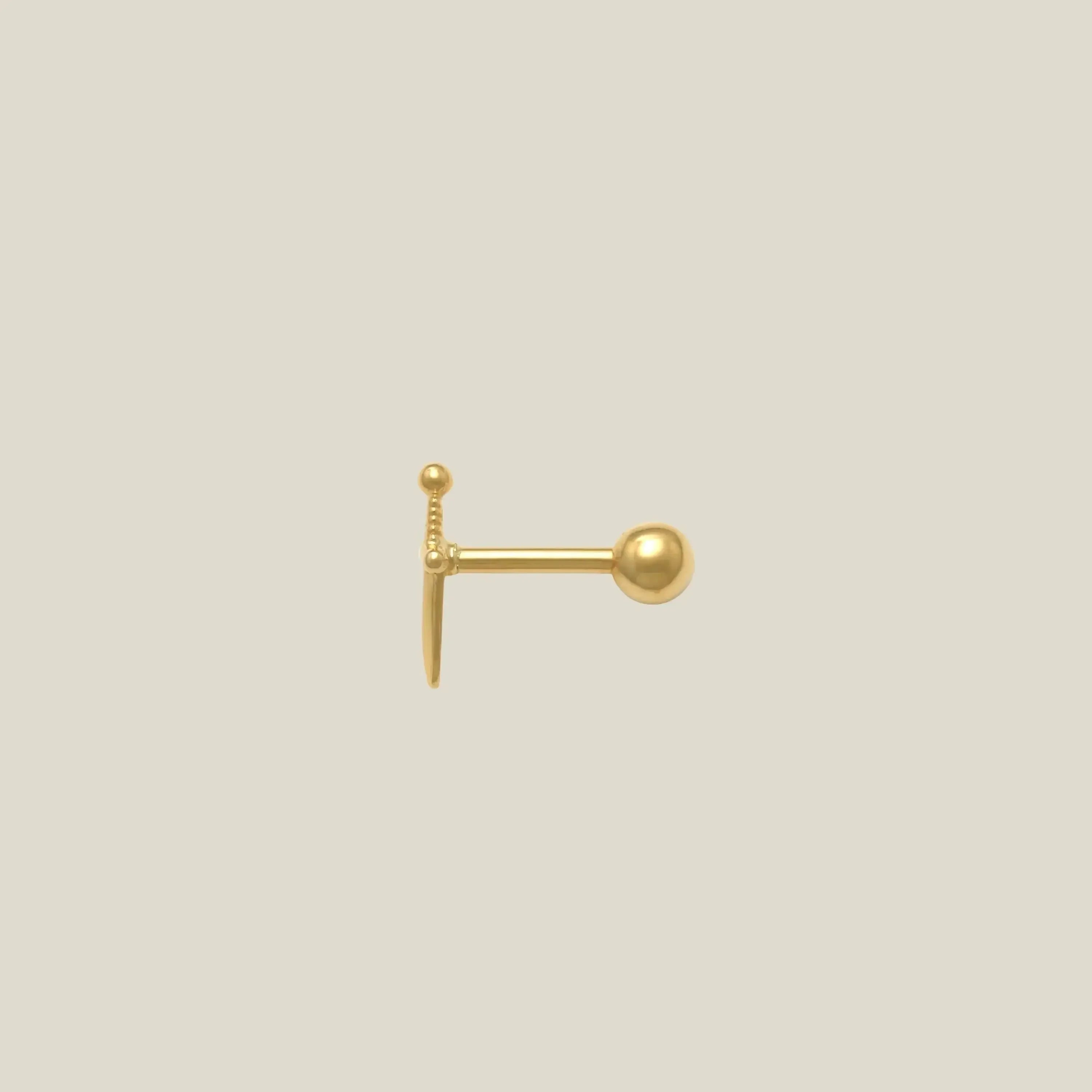 14K Solid Gold Mini Dagger Stud – Anygolds