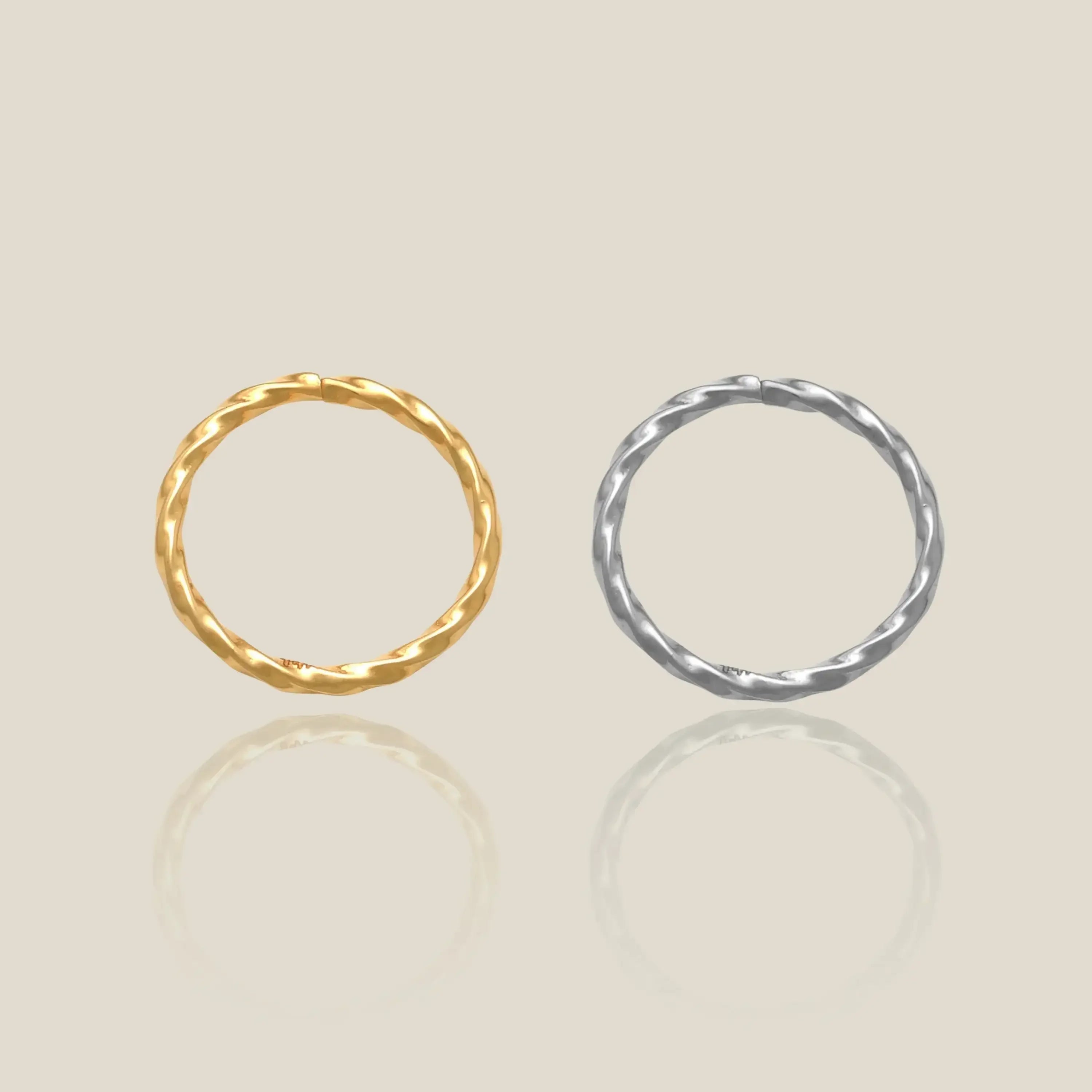 14K Solid Gold Twisted Endless Hoop – Anygolds