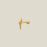 14K Solid Gold CZ Starburst Stud – Anygolds
