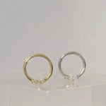 14K Solid Gold Triple Diamond Clicker Hoop – Anygolds