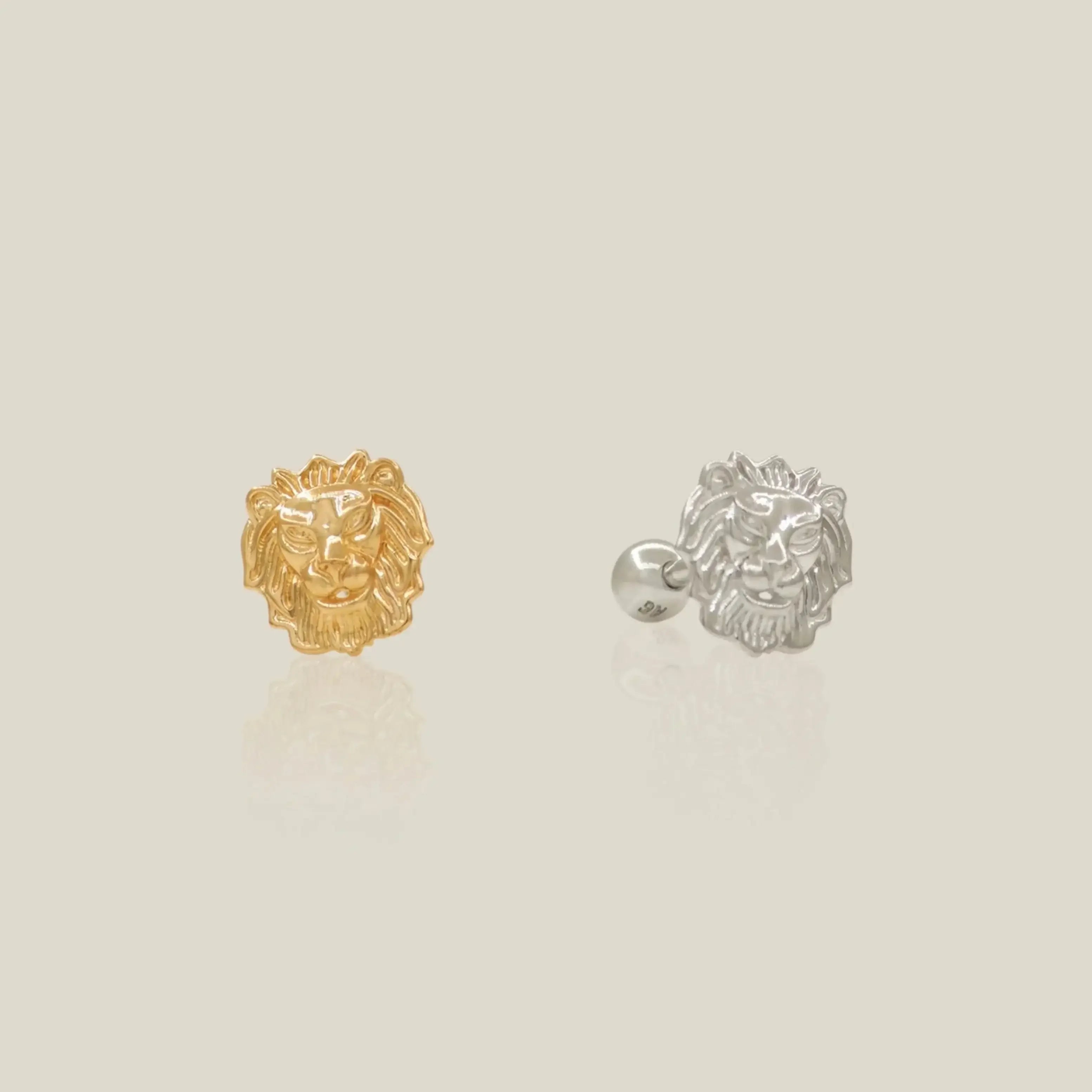 14K Solid Gold Lion Stud – Anygolds
