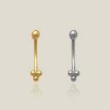 14K Solid Gold Trinity Floral Curved Barbell – Anygolds