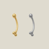 14K Solid Gold Trinity Floral Curved Barbell – Anygolds