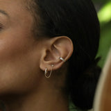 14K Solid Gold Mixed Gold Ear Cuff – Anygolds