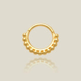 14K Solid Gold Bead Cluster Clicker Hoop – Anygolds