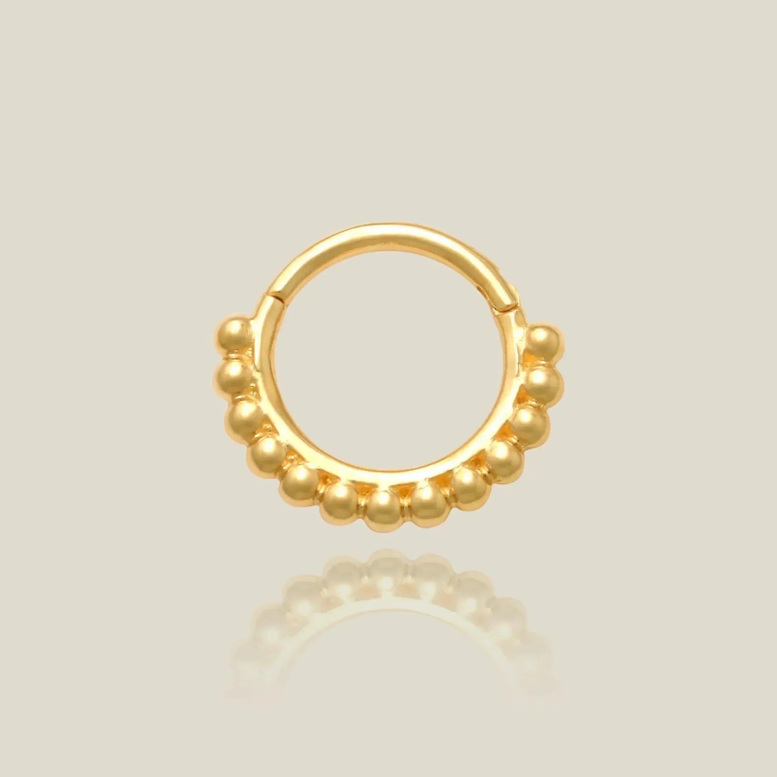 14K Solid Gold Bead Cluster Clicker Hoop – Anygolds
