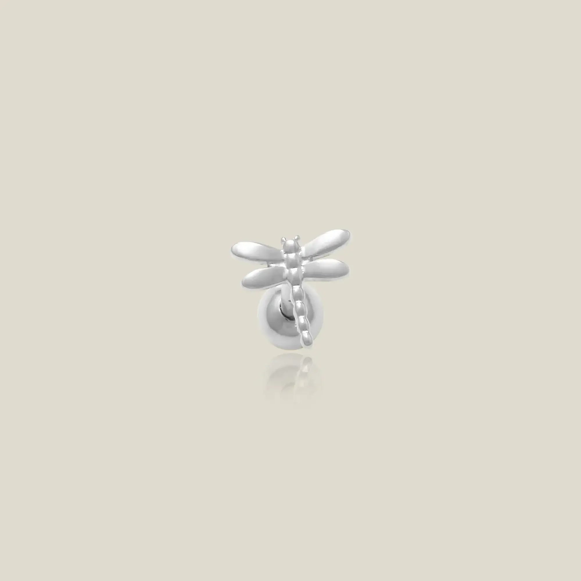 14K Solid Gold Mini Dragonfly Stud – Anygolds