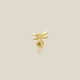 14K Solid Gold Mini Dragonfly Stud – Anygolds