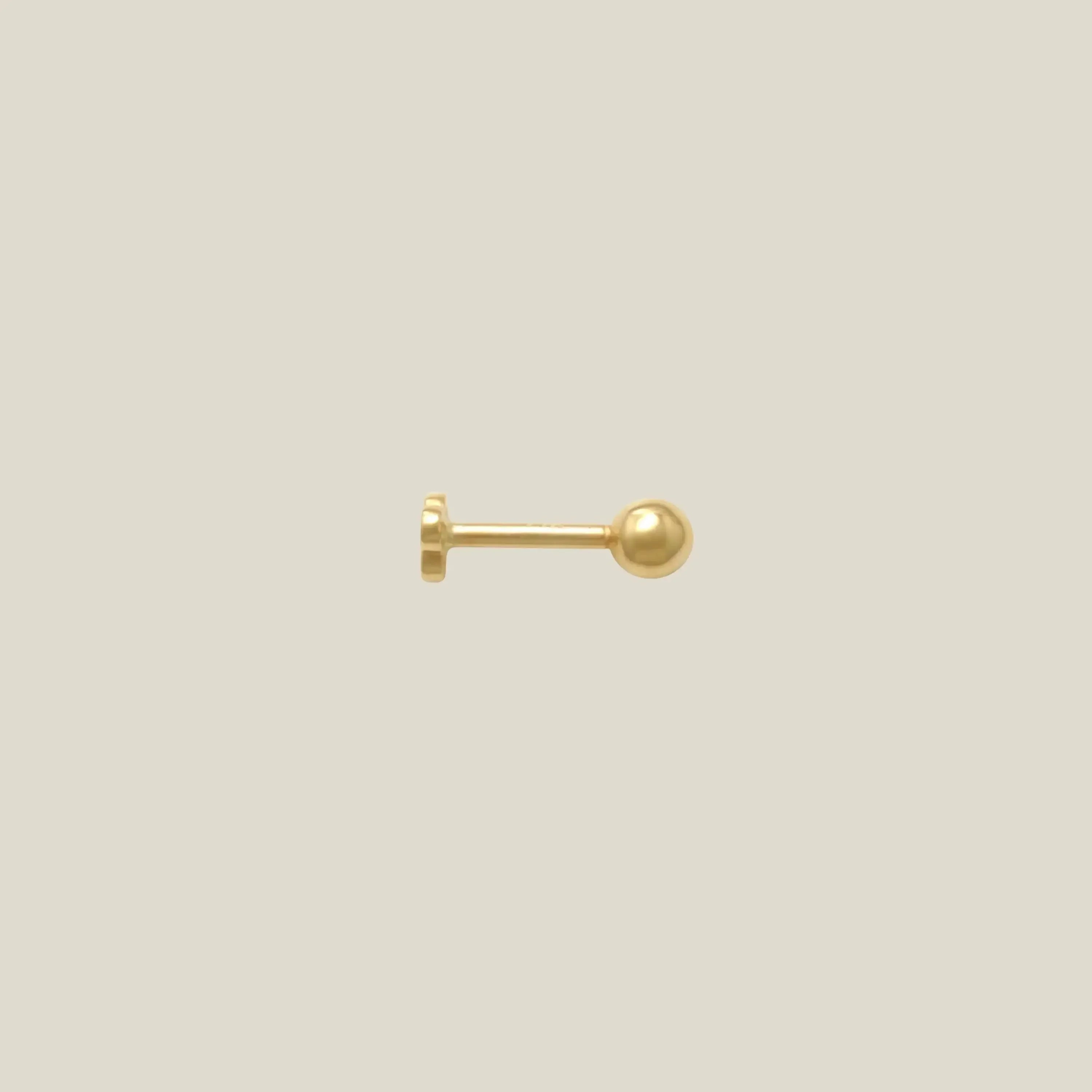 14K Solid Gold CZ Trinity Round Stud – Anygolds