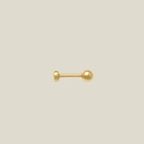 14K Solid Gold CZ Flat Round Stud – Anygolds