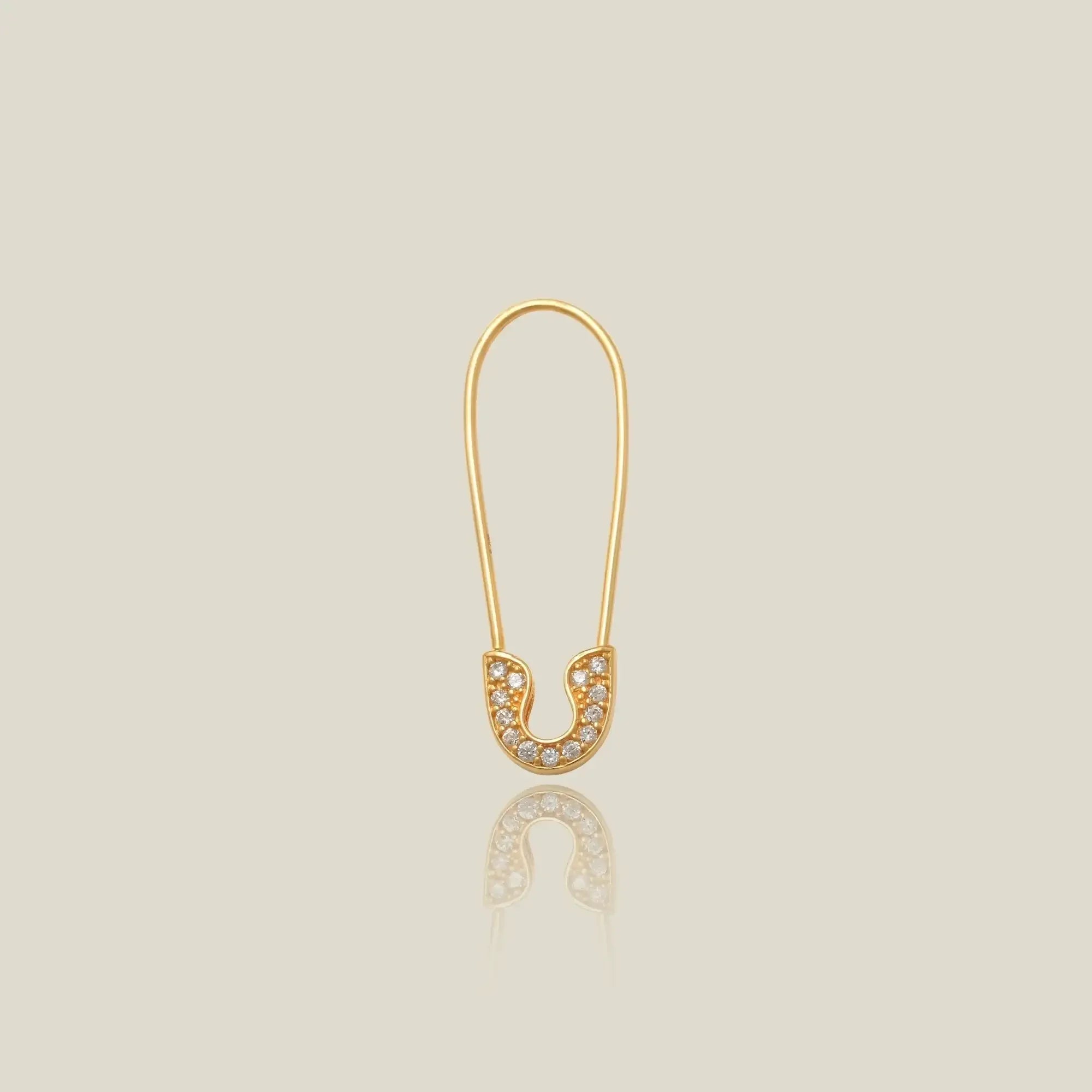14K Solid Gold Safety Pin Ring – Anygolds